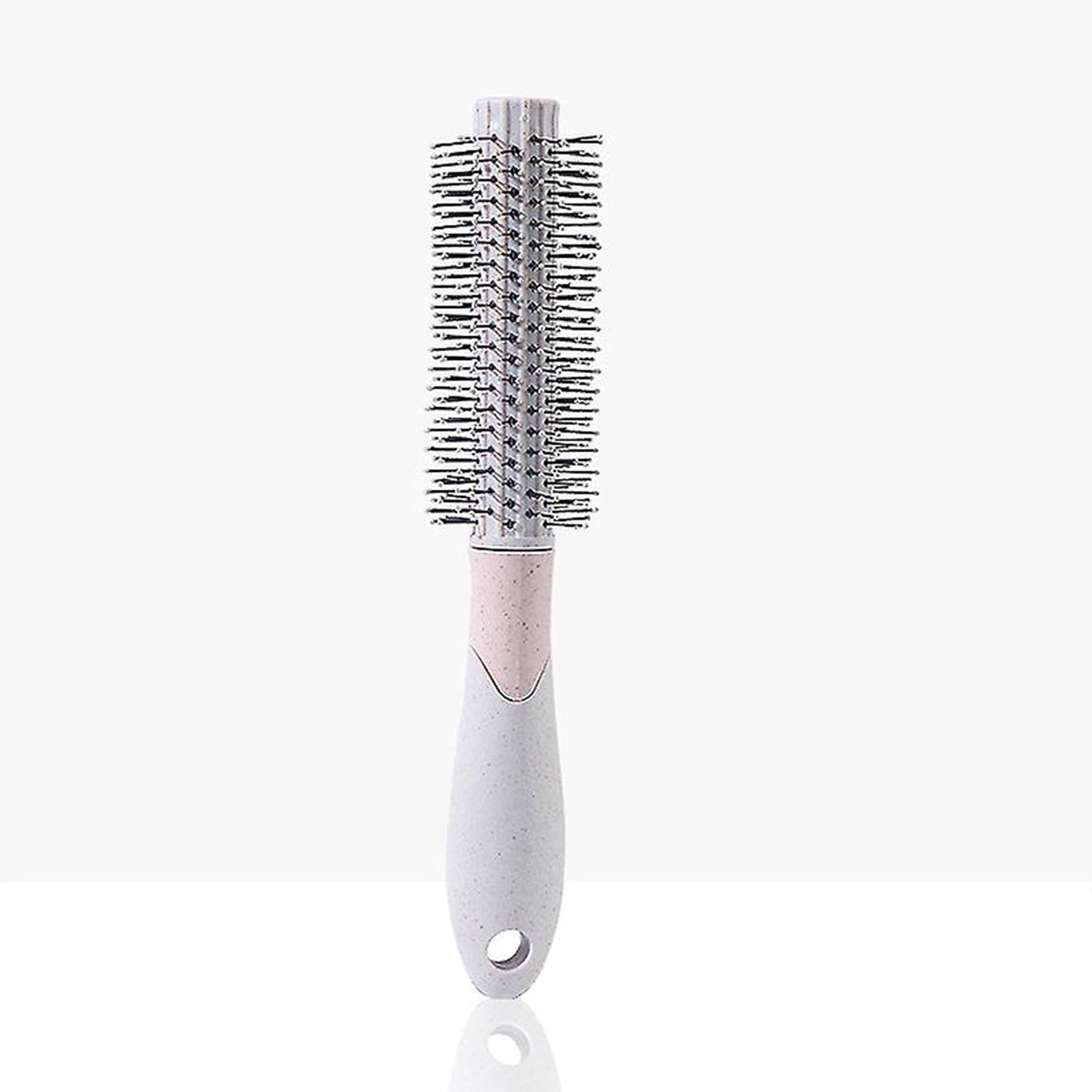 BlackLaoban Round Hair Brush for Blow Drying & Styling - Soft Nylon Bristles for Curly Hair - Perfect for Short & Medium Length Hair - Men & Women (Light Purple) - Ideal for Salon Styling, Home Use & Travel