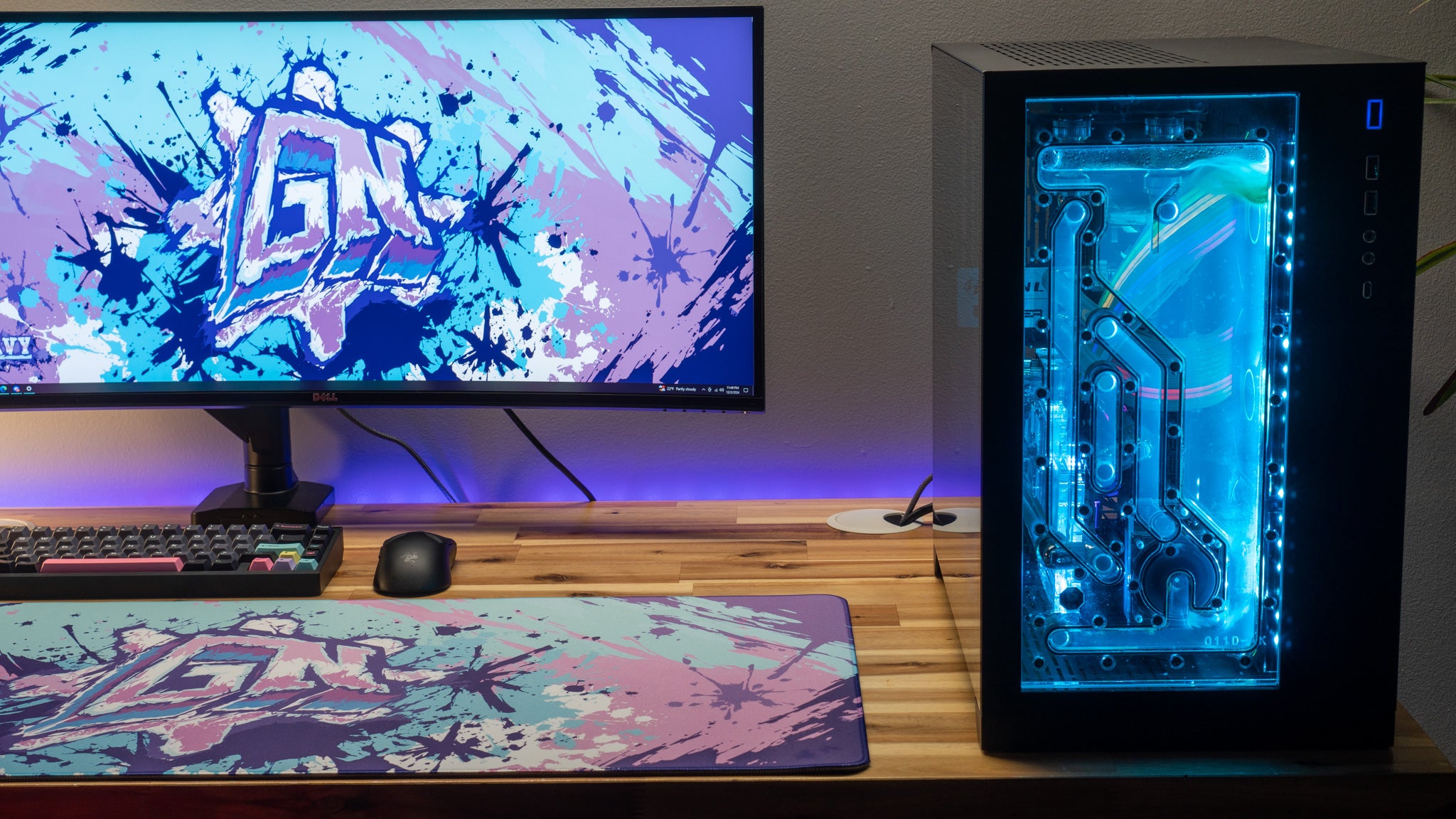 Glo Navy Cotton Candy Gaming Mouse Pad - Extra Large Desk Mat for Content Creators & Gamers - Perfect for Streaming, PC Gaming & Office Work