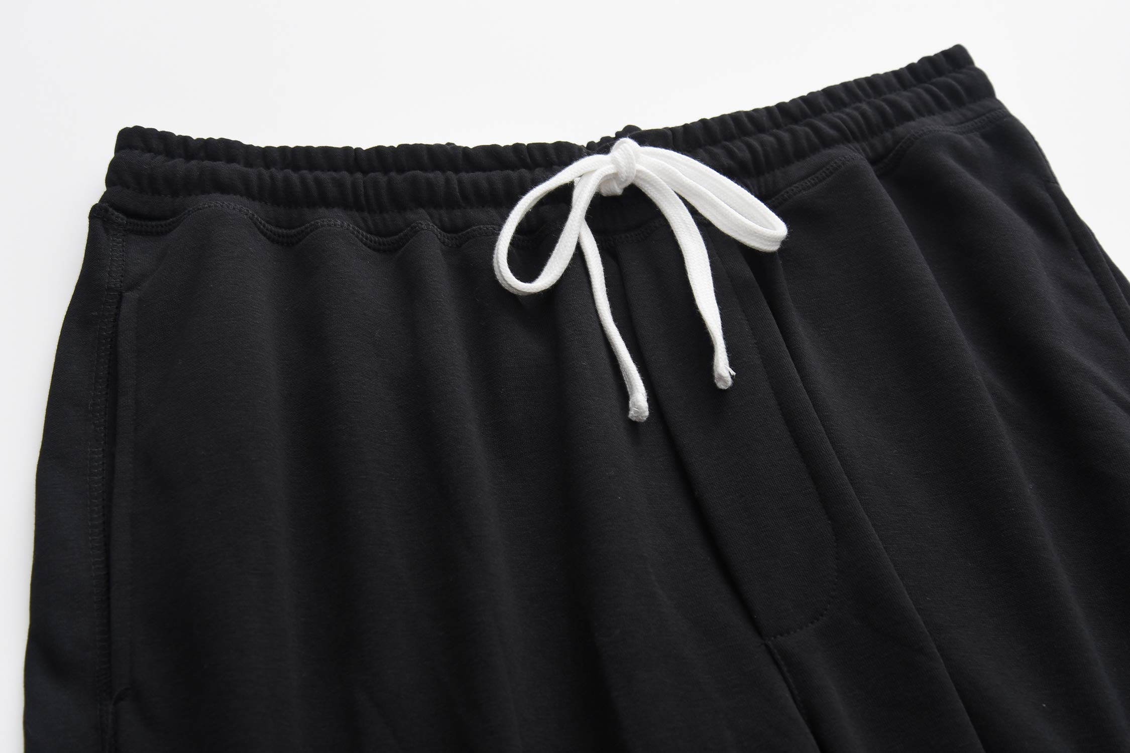 Men's Casual Soft Cotton Elastic Jogger Gym Active Pocket Knit Shorts - Comfortable Workout & Lounge Shorts for Running, Yoga, Travel & Home Wear