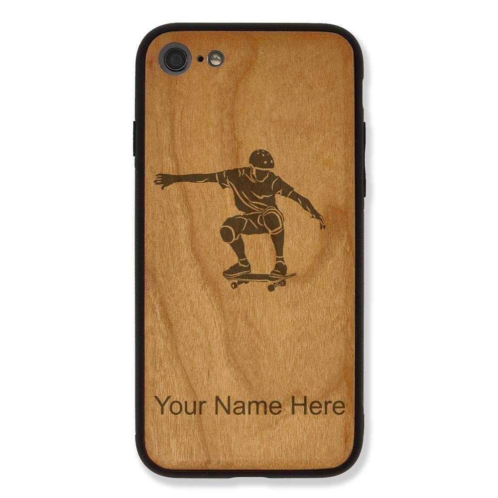 Premium Wooden iPhone 7 Plus/8 Plus Case with Custom Engraving - Durable Skateboard-Friendly Phone Cover (Cherry Wood) - Perfect for Outdoor Adventures & Daily Protection