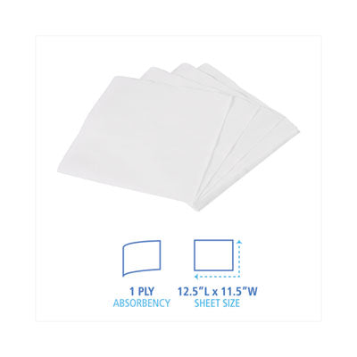 Premium 1-Ply White Office Napkins 12x12 Inches - Bulk Pack of 2400 - Ideal for Restaurants, Offices & Catering Events