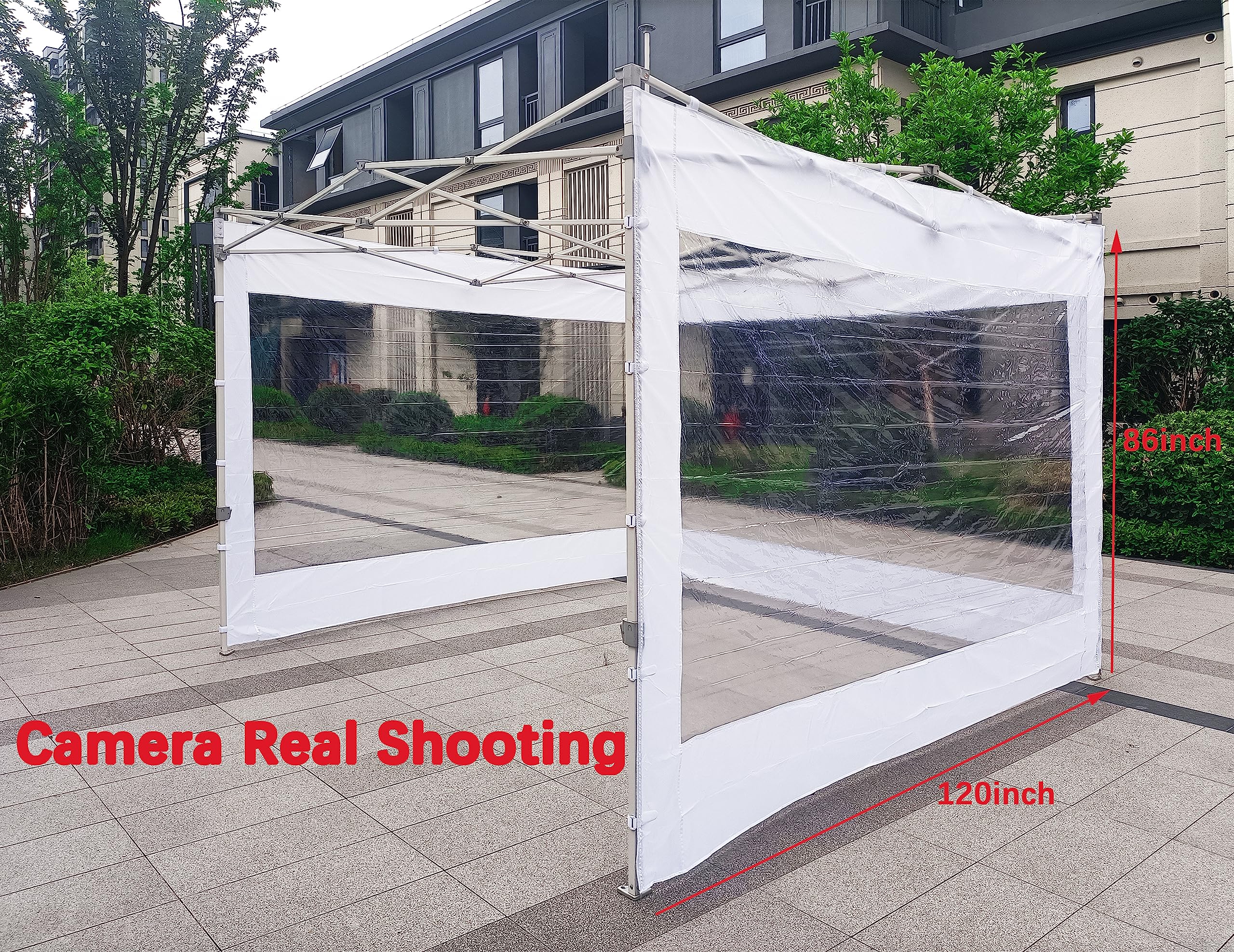 10x10 Canopy Sidewalls - 3 Pack Clear Window Sunwalls for Outdoor Canopy Frame (Black) - Perfect for Camping, Picnics, and Outdoor Events