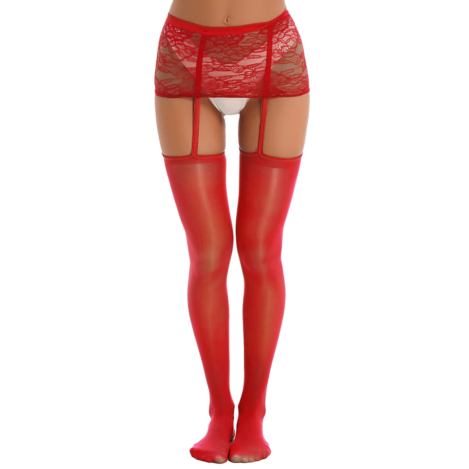Chictry Women's High Waist Shapewear Tights - Sheer Mesh Pantyhose with Lace Trim, Silky Smooth Stockings for Everyday Wear, Office & Special Occasions