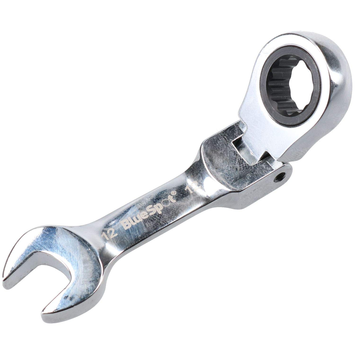 12mm Stubby Metric Flexible Head Ratchet Wrench - 72-Tooth Gear for Tight Spaces - Perfect for Automotive Repair & DIY Projects