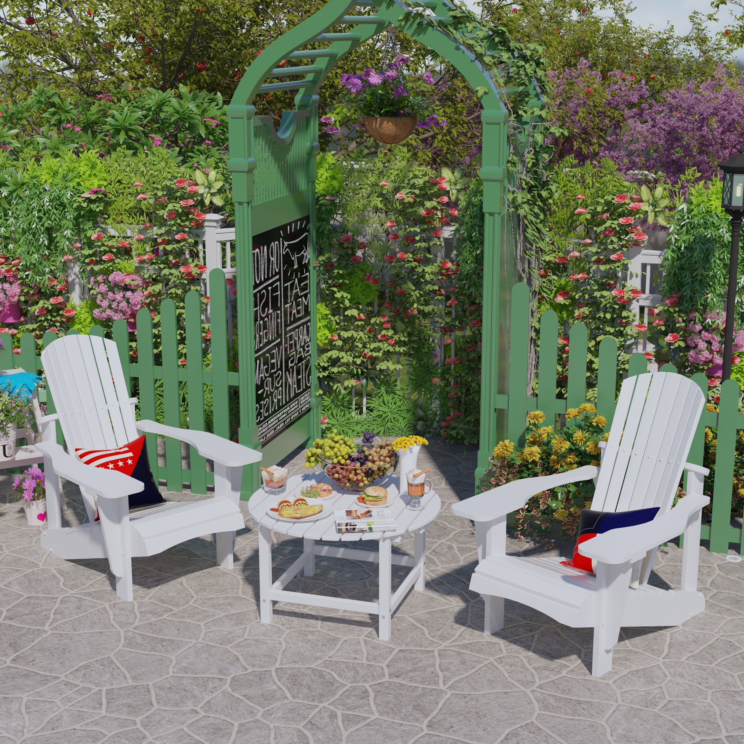 Round Outdoor Side Table - Durable Patio End Table for Garden, Poolside & Balcony - Perfect for Drinks, Books & Decor