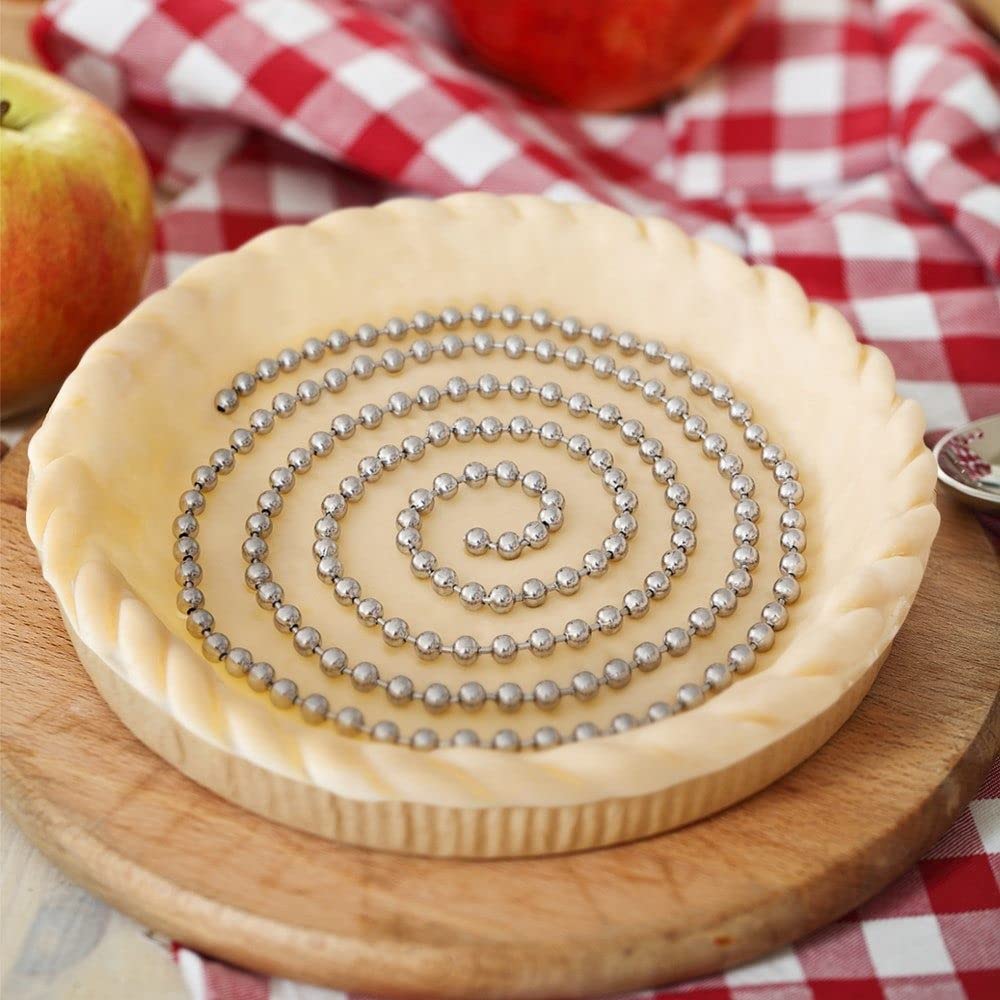 Premium Stainless Steel Pie Weights for Baking - Blind Bake Pie Crust Weights, Dough Holders for Flat Crust | Perfect for Homemade Pies, Tarts, Quiches & Pastries | Essential Baking Tool for Professional & Home Bakers