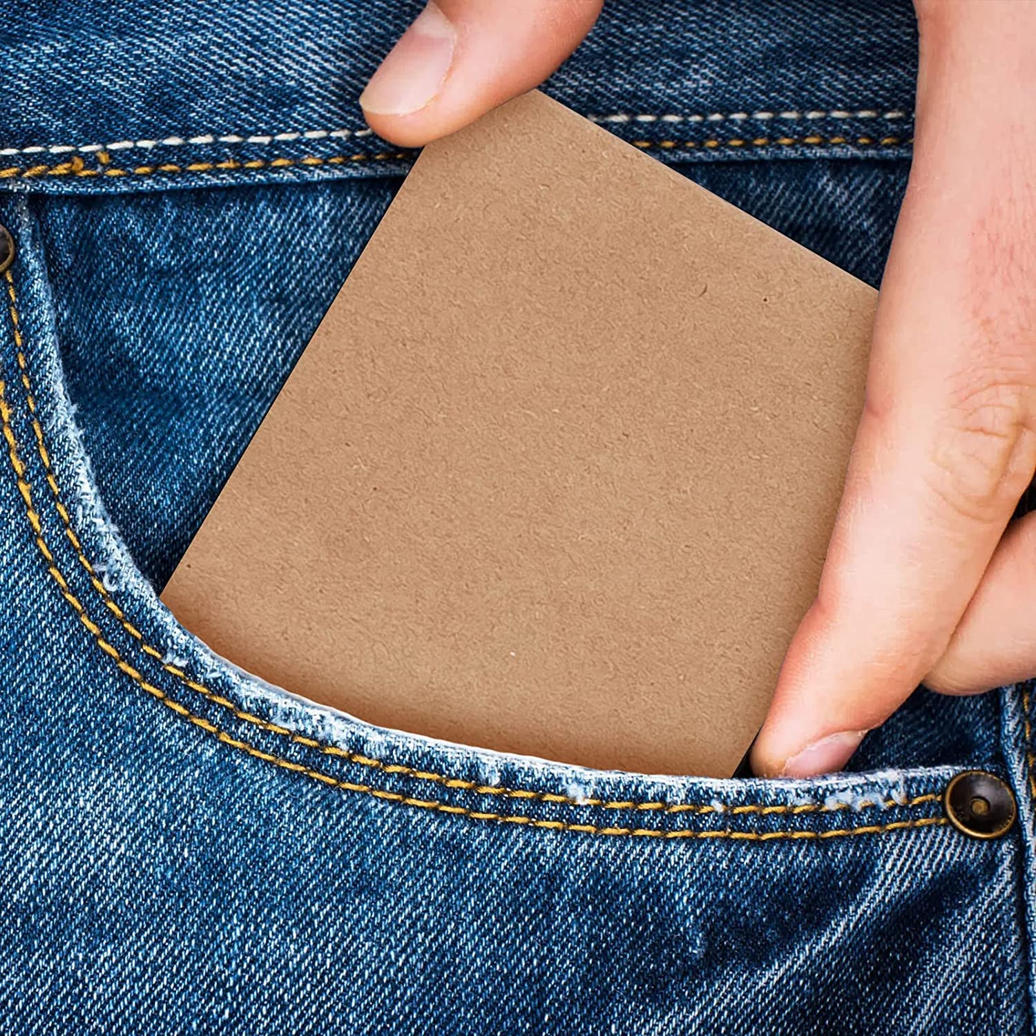4 Pack Mini Kraft Paper Pocket Notepads - Lined & Blank Memo Pads, Tearable Writing Pads, 50 Pages Portable Planner for To-Do Lists, Notes & Sketches - Perfect for Office, School, Travel & Daily Organization