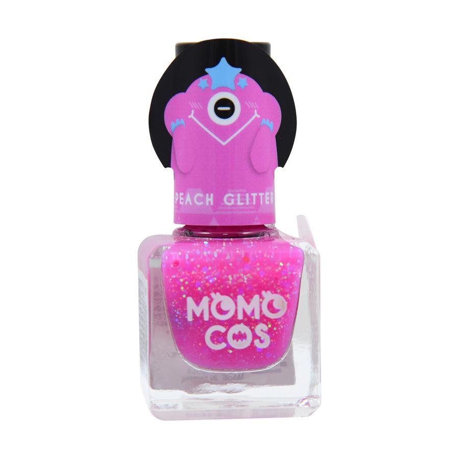 BEAUTY WORLD MOMO COS Peel Off Nail Polish - Peach Glitter (6mL) | Easy DIY Manicure at Home | Perfect for Parties, Weddings & Special Occasions