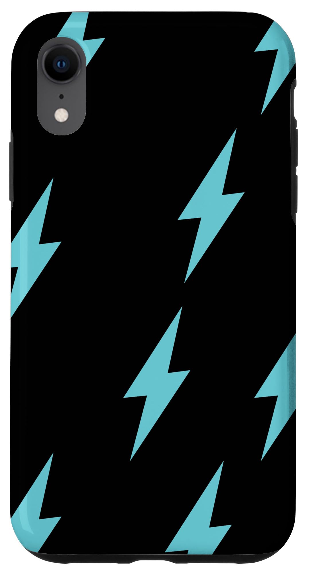 iPhone XR Case - Blue Lightning Design on Black Background | Shockproof & Slim Protective Cover for Daily Use, Work, and Travel