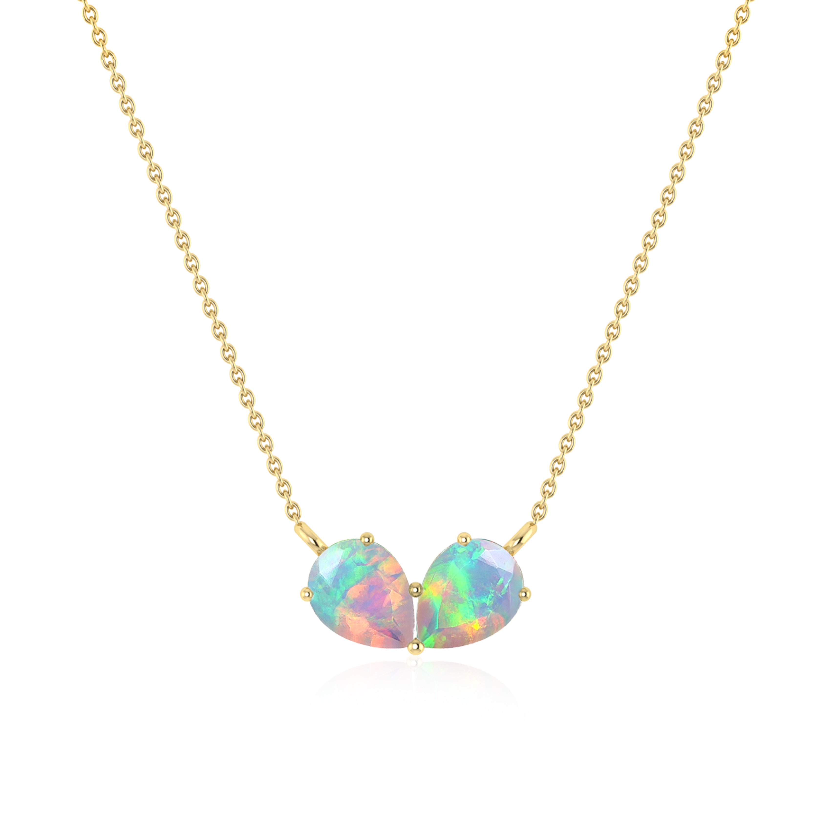 Elegant White Pear Opal Gemstone Pendant Necklace for Women - Perfect for Weddings, Parties & Special Occasions
