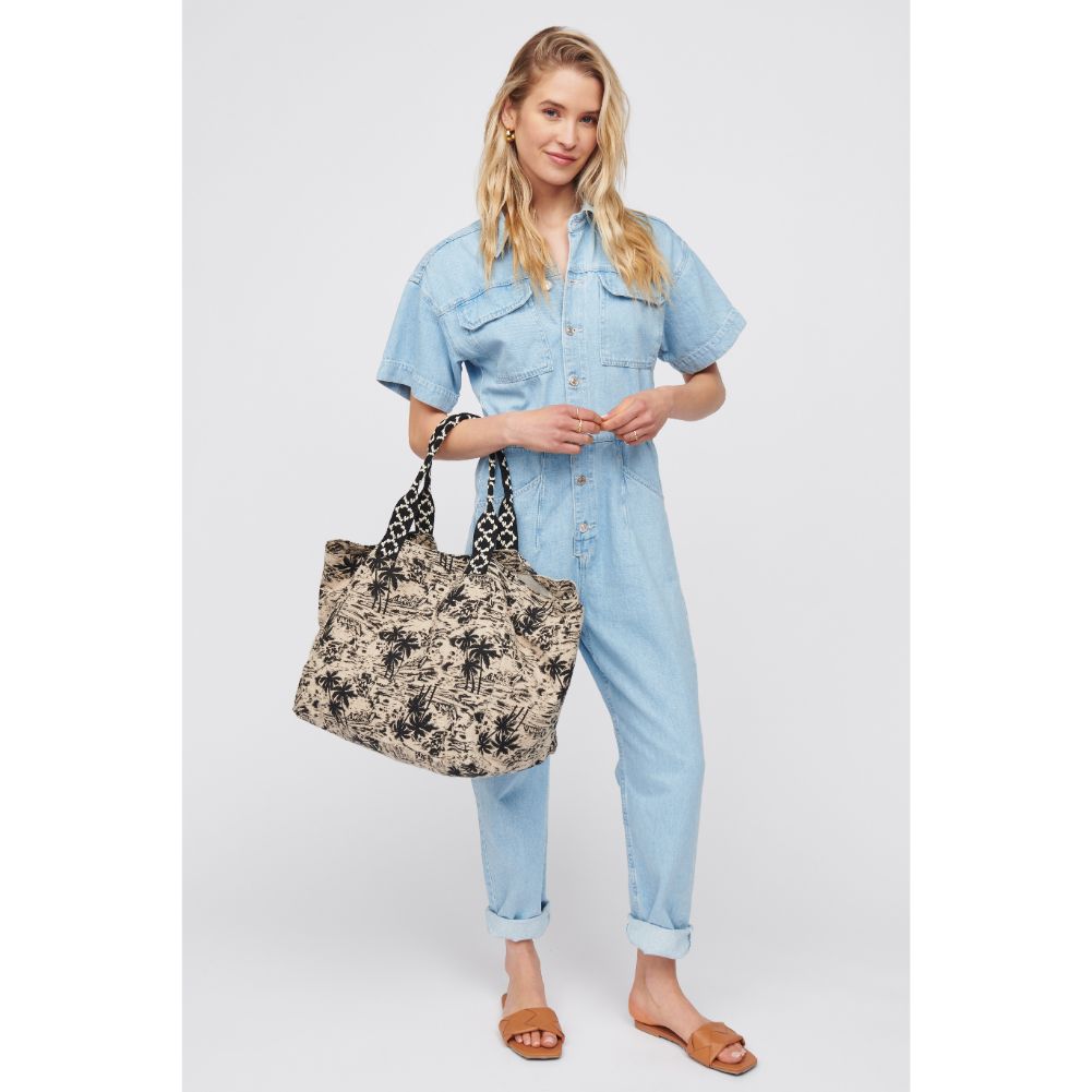 Stylish Marbella Print Tote Bag - Fashionable Canvas Shopping Bag for Women - Perfect for Beach, Grocery Shopping & Daily Use
