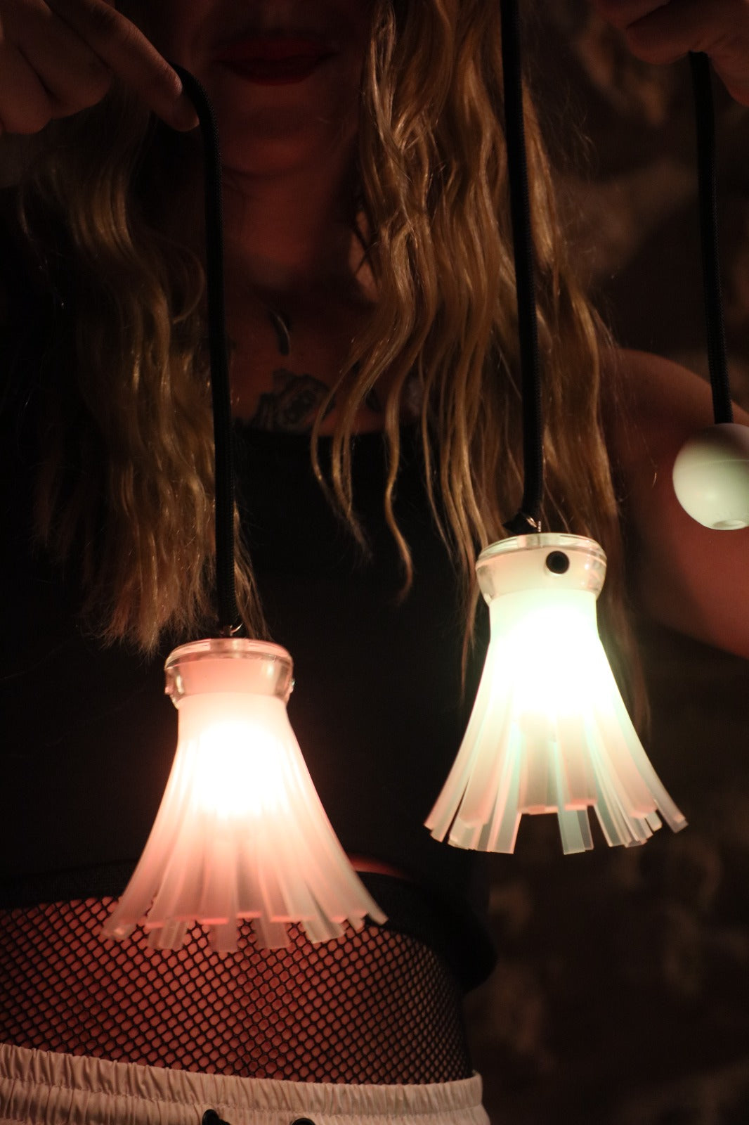 KOSMOS LED Flower Poi - Colorful Light Up Spinning Toys for Dance, Flow Arts, and Nighttime Performances