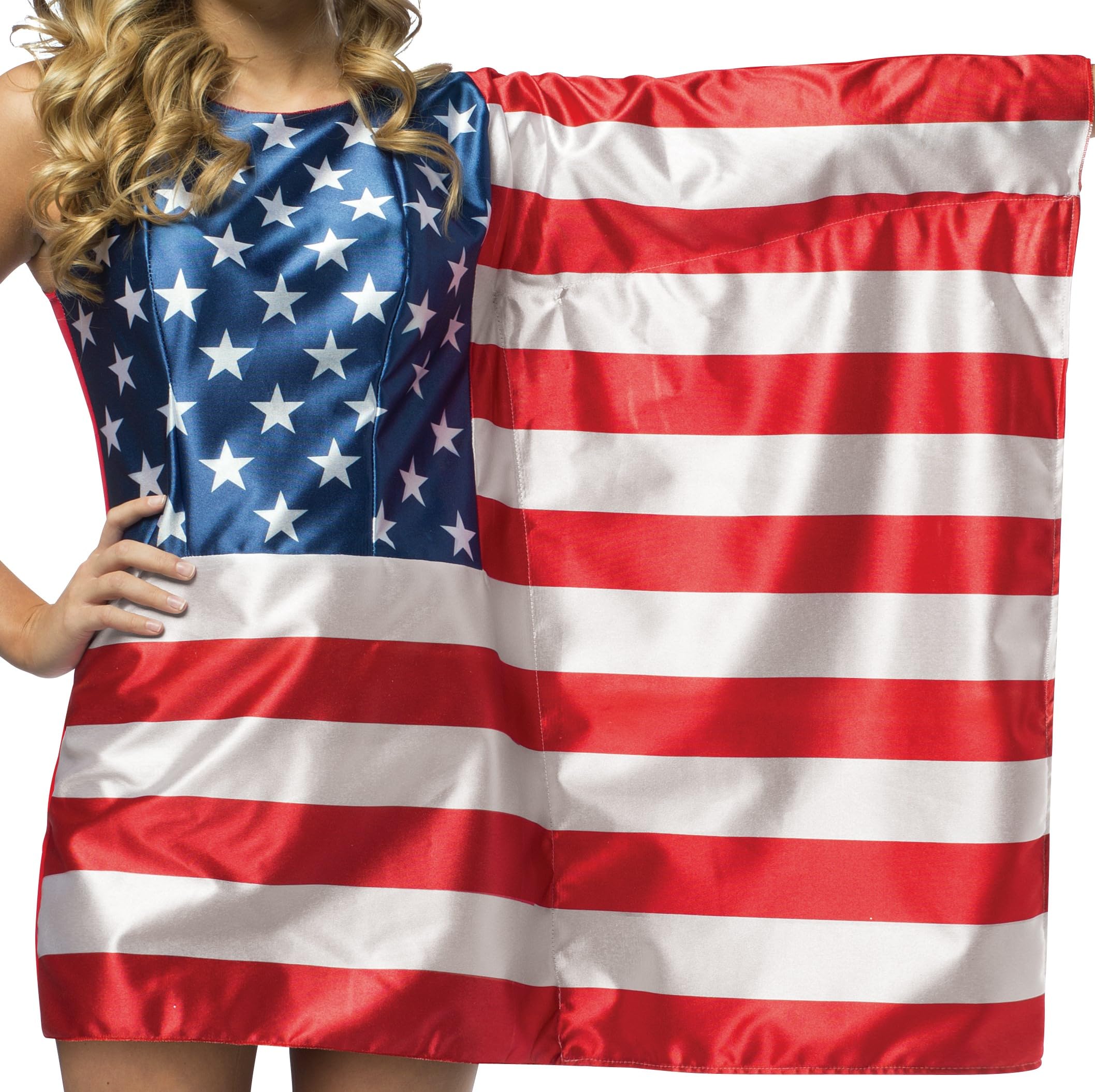 Rasta Imposta American Flag Dress - Patriotic Costume for Women, 4th of July, Independence Day & USA Themed Parties - Perfect for Halloween, Cosplay & National Celebrations