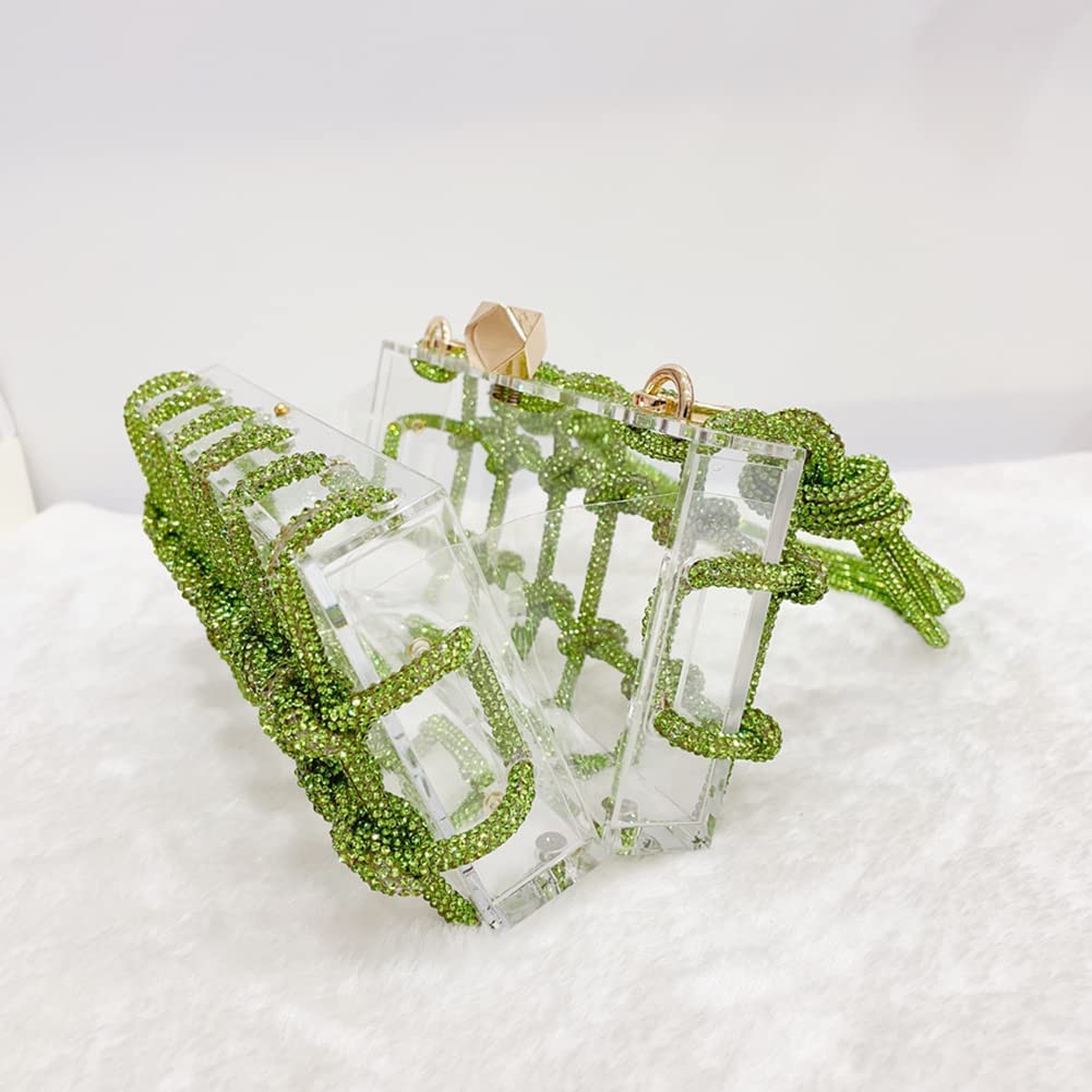 Sparkling Rhinestone Acrylic Clutch Purse - Clear Crystal Evening Bag for Women | Wedding, Prom, Cocktail Party Glitter Handbag | Perfect for Formal Events & Special Occasions