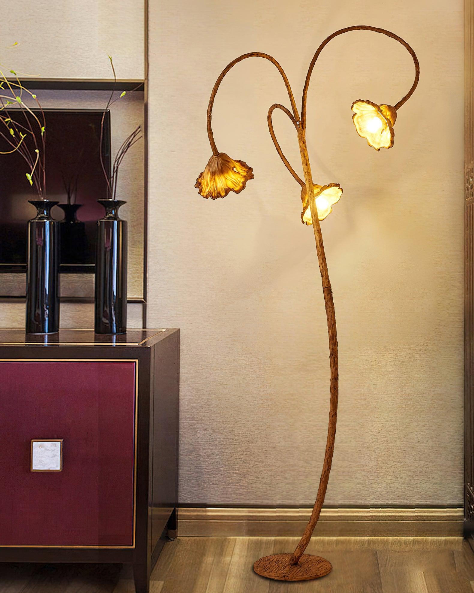 Elegant Lotus Leaf Floor Lamp - Modern Home Decor for Living Room, Bedroom & Office - Perfect for Ambient Lighting & Relaxation