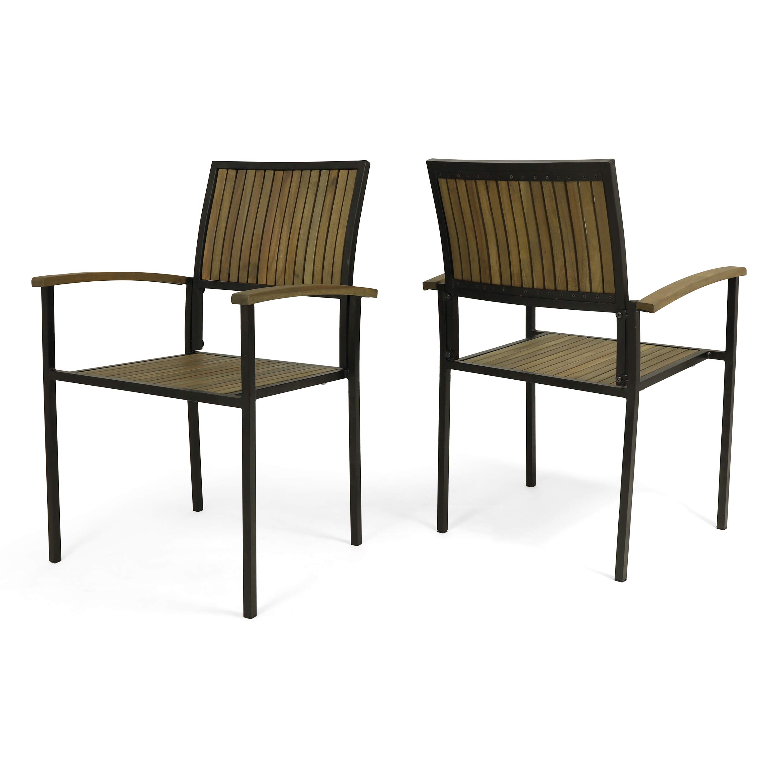 Premium Patio Dining Chairs Set - Gray & Black Weather-Resistant Outdoor Furniture for Garden, Deck, Poolside & Backyard Relaxation