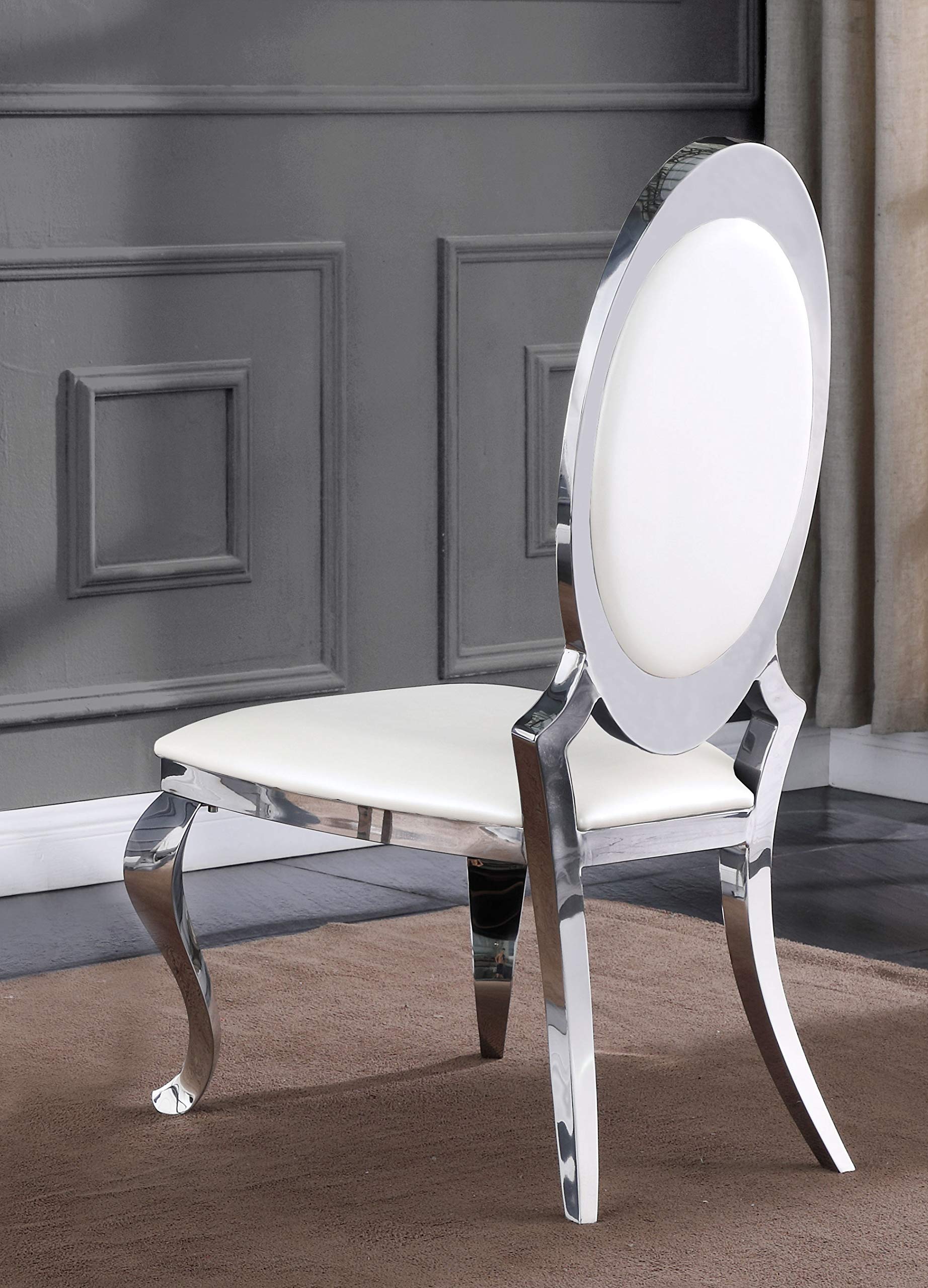 Modern 5-Piece White Dining Table Set with 4 Chairs - Perfect for Small Spaces, Kitchens & Apartments | D14-4SC183 Furniture Collection