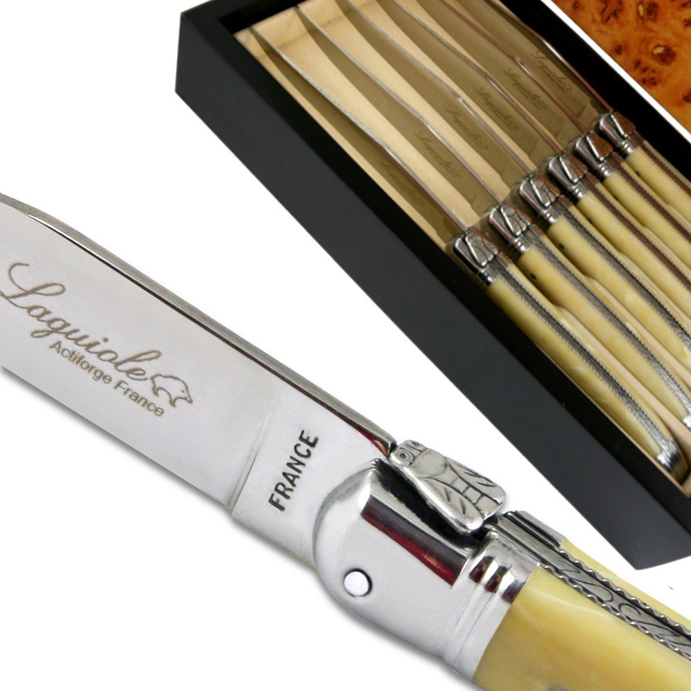 Premium ABS Steak Knife Set - Luxury Beige Kitchen Cutlery from France | Perfect for Fine Dining, BBQ & Gourmet Cooking