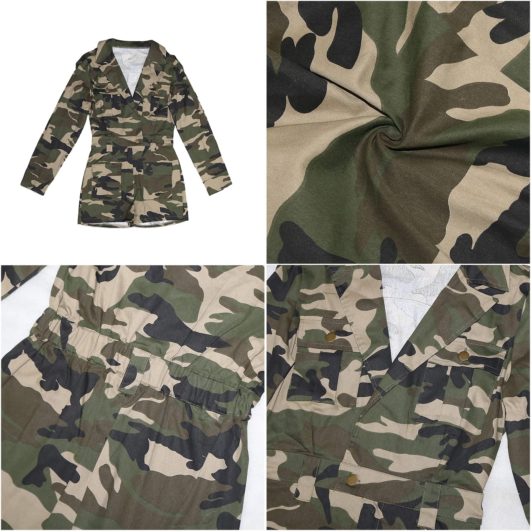 Sexy Camouflage Jumpsuit for Women - One Piece Romper Playsuit Overalls | Trendy Outfit for Parties, Nightlife & Casual Wear