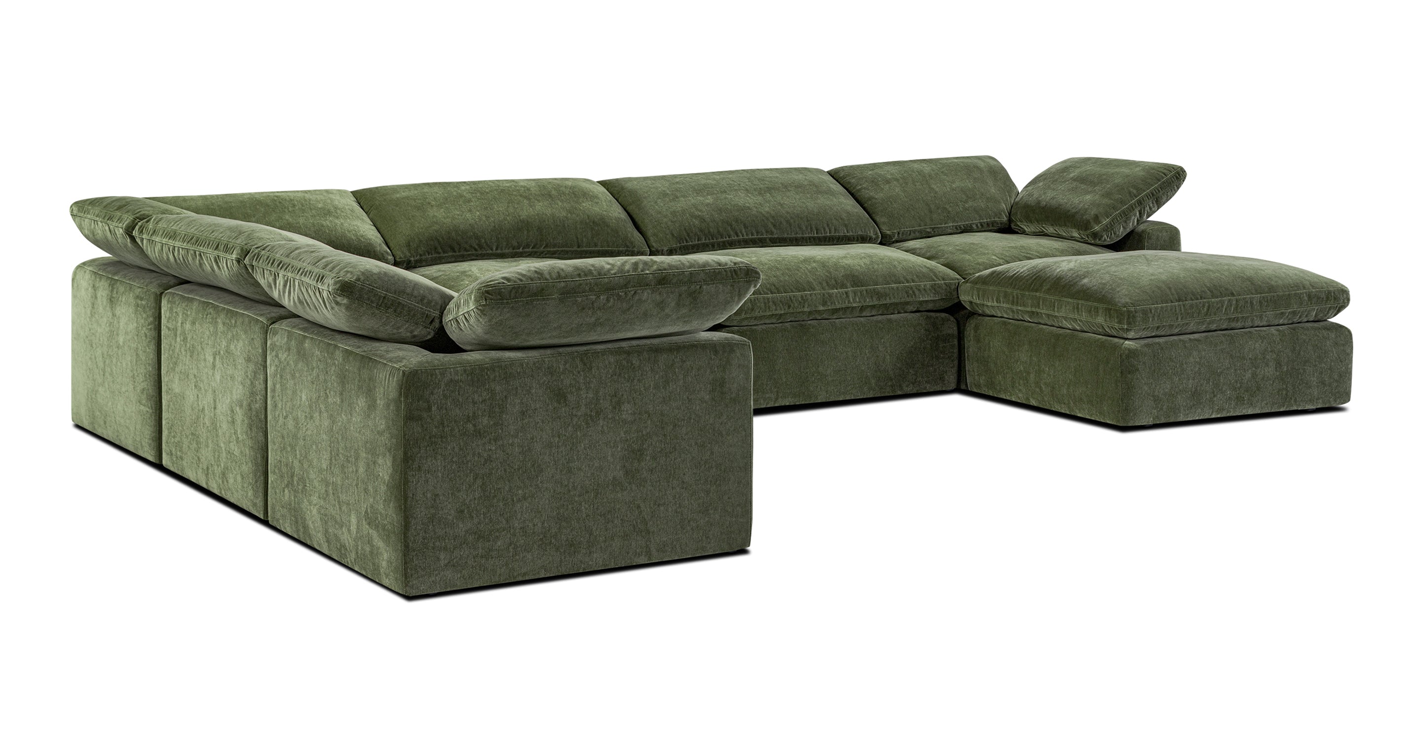 7-Seat Aspen Modular Sectional Sofa with Reversible Chaise - Modern L-Shaped Couch for Living Room, Family Room & Home Theater - Soft Fabric Upholstery & Sturdy Wood Frame