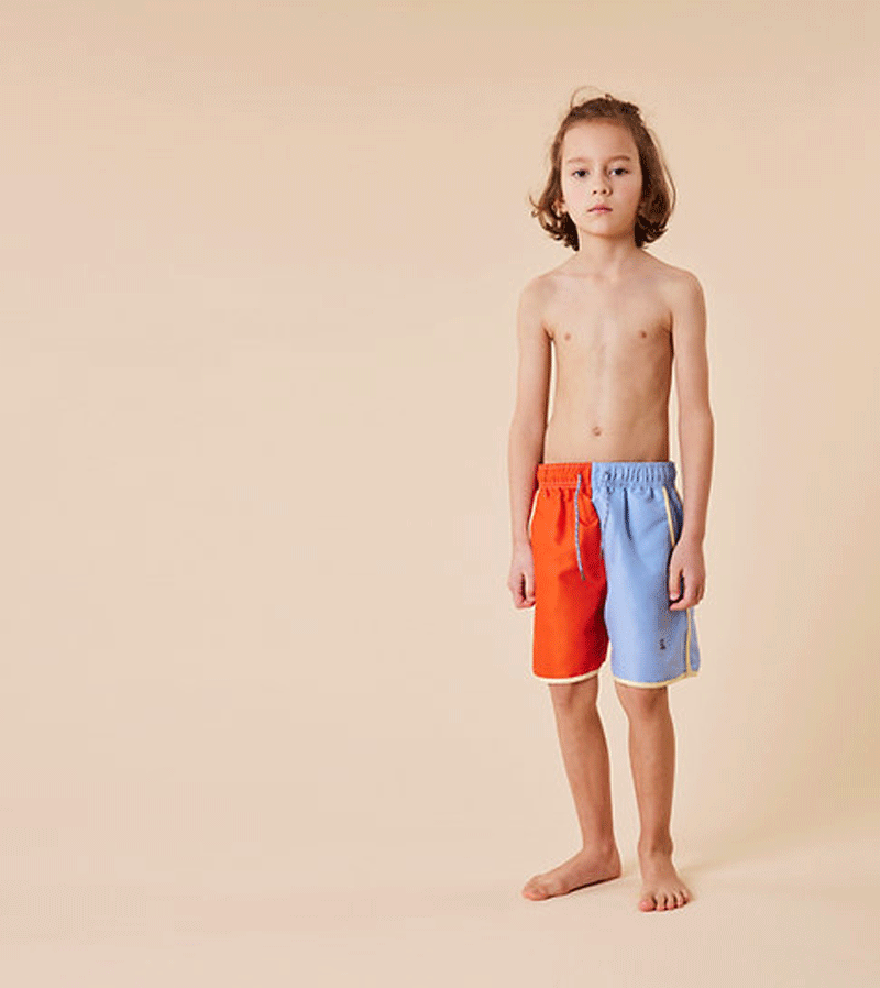Sticky Lemon Men's Rugby Red & Badminton Blue Swim Shorts - Quick Dry, Comfortable for Swimming, Beach, and Sports Activities