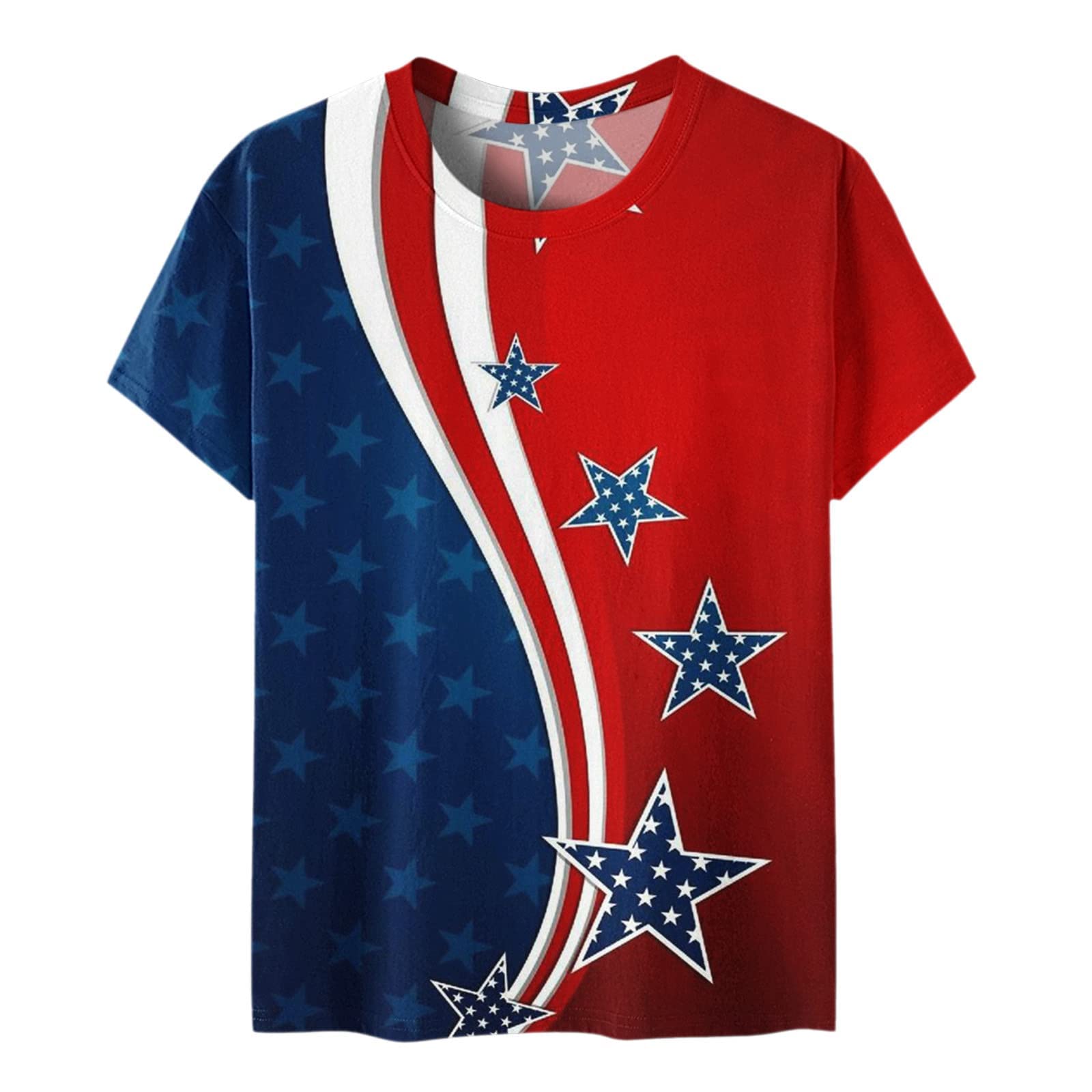 American Flag Patriotic T-Shirt for Women - Red White & Blue 4th of July Shirt, Loose Fit Graphic Tee | Perfect for Independence Day Celebrations, Summer BBQ Parties & Casual Outfits
