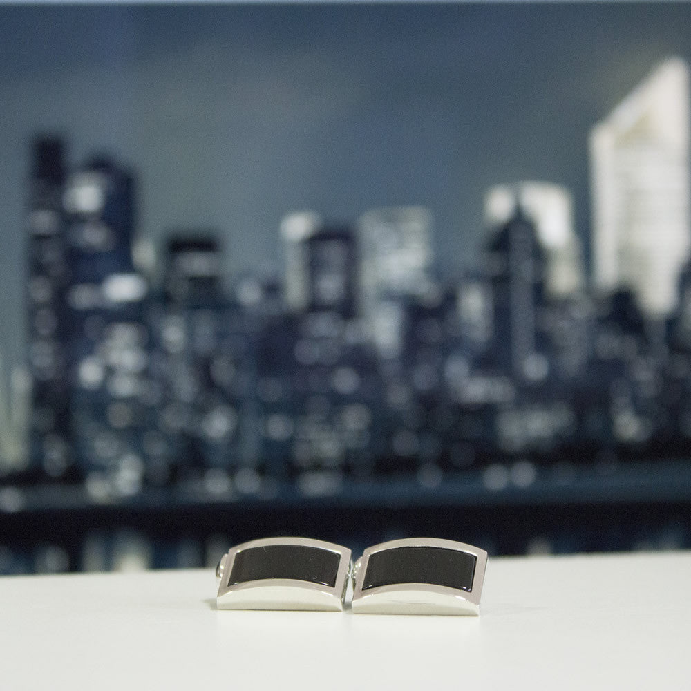 Elegant KingCuffs Agate Rectangular Plated Cufflinks for Men - Luxury Wedding, Prom & Formal Event Accessories