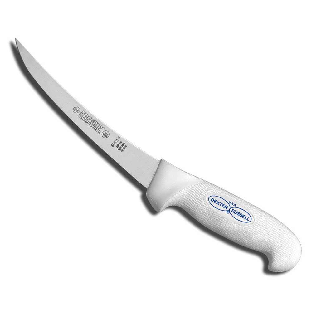 Dexter 6-Inch SoftGrip Narrow Curved Boning Knife - Professional Meat Cutting Tool for Butchers & Home Chefs - Perfect for Poultry, Fish & Meat Preparation