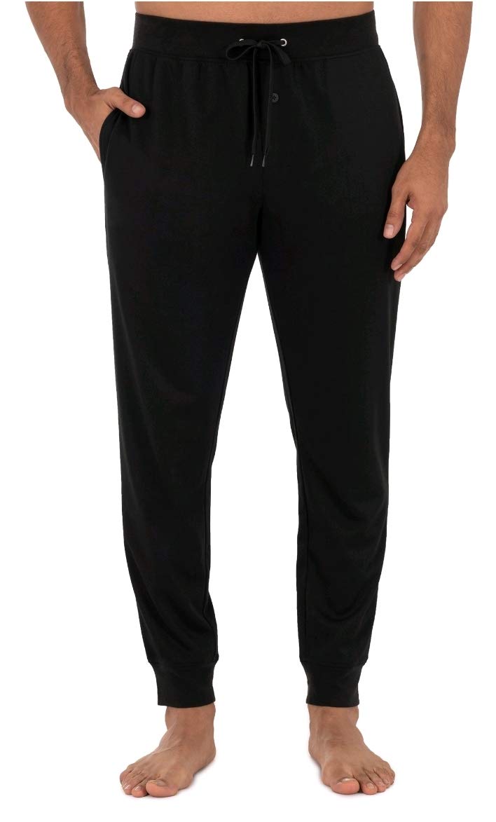 Black Soot BeyondSoft Waffle Knit Jogger Lounge Sleep Pants for Men - 3XL | Ultra Comfortable & Cozy | Perfect for Lounging, Sleeping & Relaxing at Home
