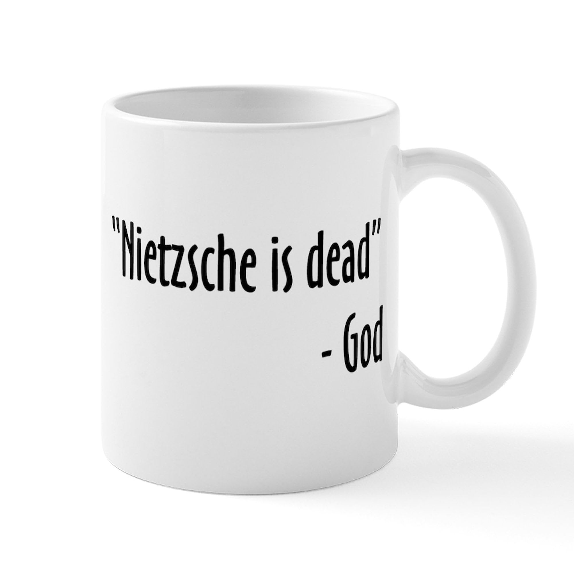Nietzsche and God Are Dead 11 oz (325 ml) Ceramic Coffee Mug - Funny Philosophy Quote Mug for Coffee Lovers, Office Humor Gift, Perfect for Home, Office & College Use