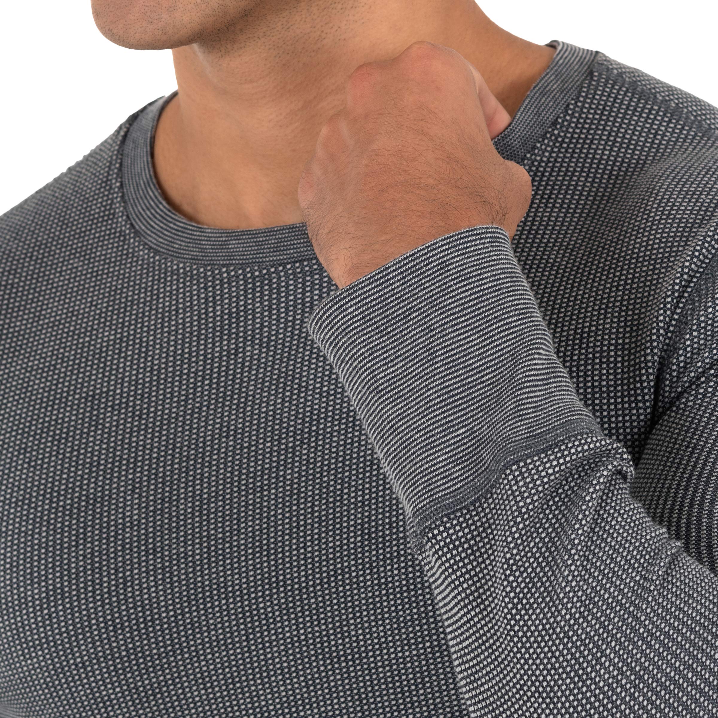 Fruit of the Loom Men's Eco-Friendly Recycled Waffle Thermal Underwear Crew Neck Top - 1 Pack & 2 Pack Options - Warm Base Layer for Winter, Outdoor Activities & Cold Weather Workwear
