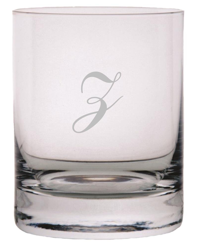 Stolzle 11oz Monogram Crystal Rocks Glass - Letter Z for Whiskey & Cocktails