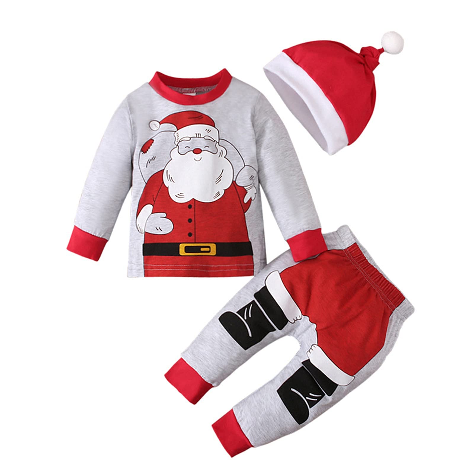 Christmas Baby Outfit Set - Santa Claus T-Shirt & Festive Pants for Girls & Boys | Holiday Photoshoot & Family Gathering Attire