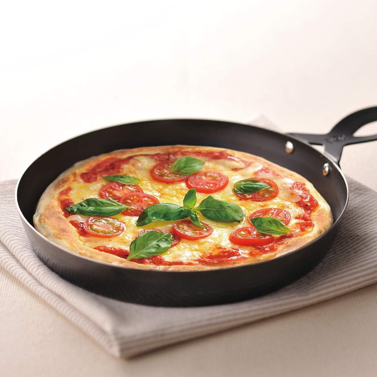 Leye Small Pizza Plate for Broiler Grill - 8 Inch Multi-Purpose Cast Iron Pizza Pan for Baking, Roasting & Grilling - Perfect for Oven, Stovetop & Outdoor Cooking