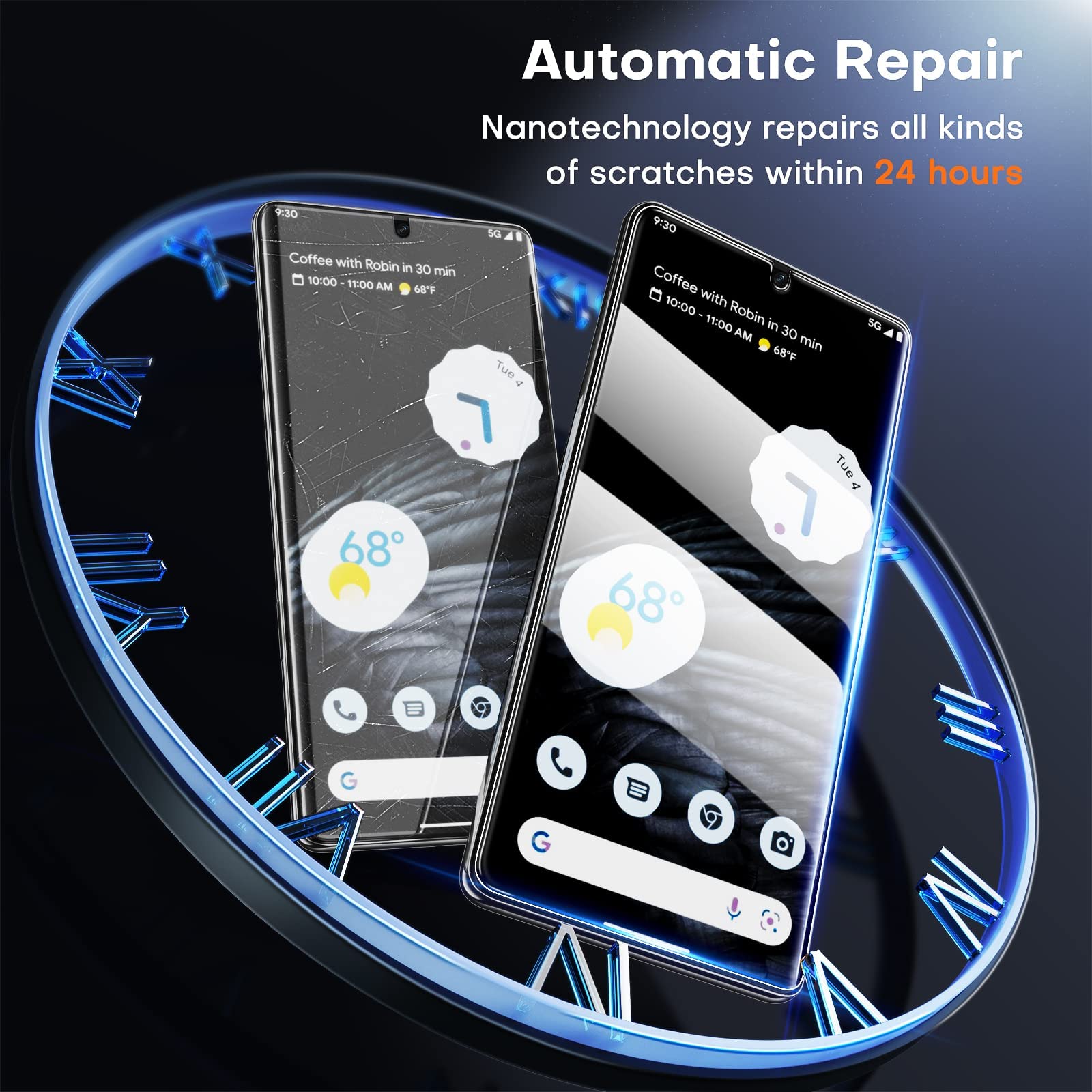 TOCOL 2+2 Pack Google Pixel 7 Pro Screen Protector - 2 Pack TPU Screen Protector & 2 Pack Tempered Glass Camera Lens Protector, Self-Healing, Anti-Scratch, Bubble-Free with Easy Installation Kit - Perfect for Daily Use, Travel, and Outdoor Activities