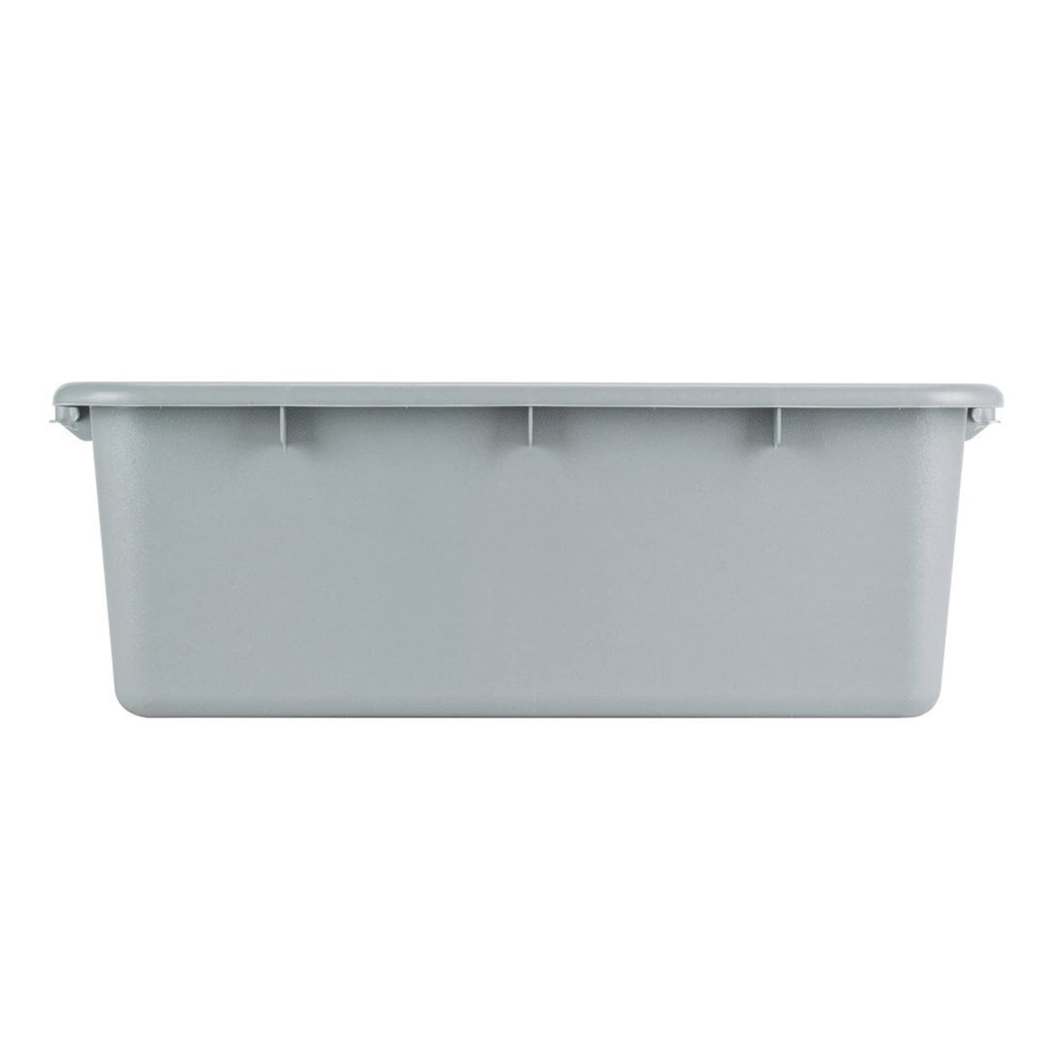 6-Pack Grey Plastic Bus Tubs with Lids - 20