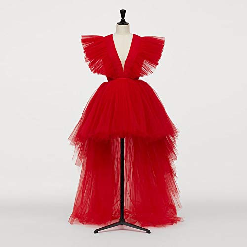 Elegant Plus Size High Low Tulle Prom Dress with Puffy Ruffles - Formal Cocktail Party & Ball Gown for Women - Perfect for Homecoming, Prom Night, and Special Occasions