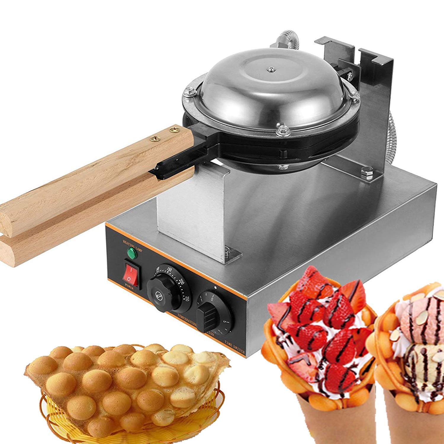 Commercial Bubble Waffle Maker - Hong Kong Style Egg Puff Machine for Belgian Bubble Waffles | Perfect for Cafes, Food Trucks, and Home Breakfast