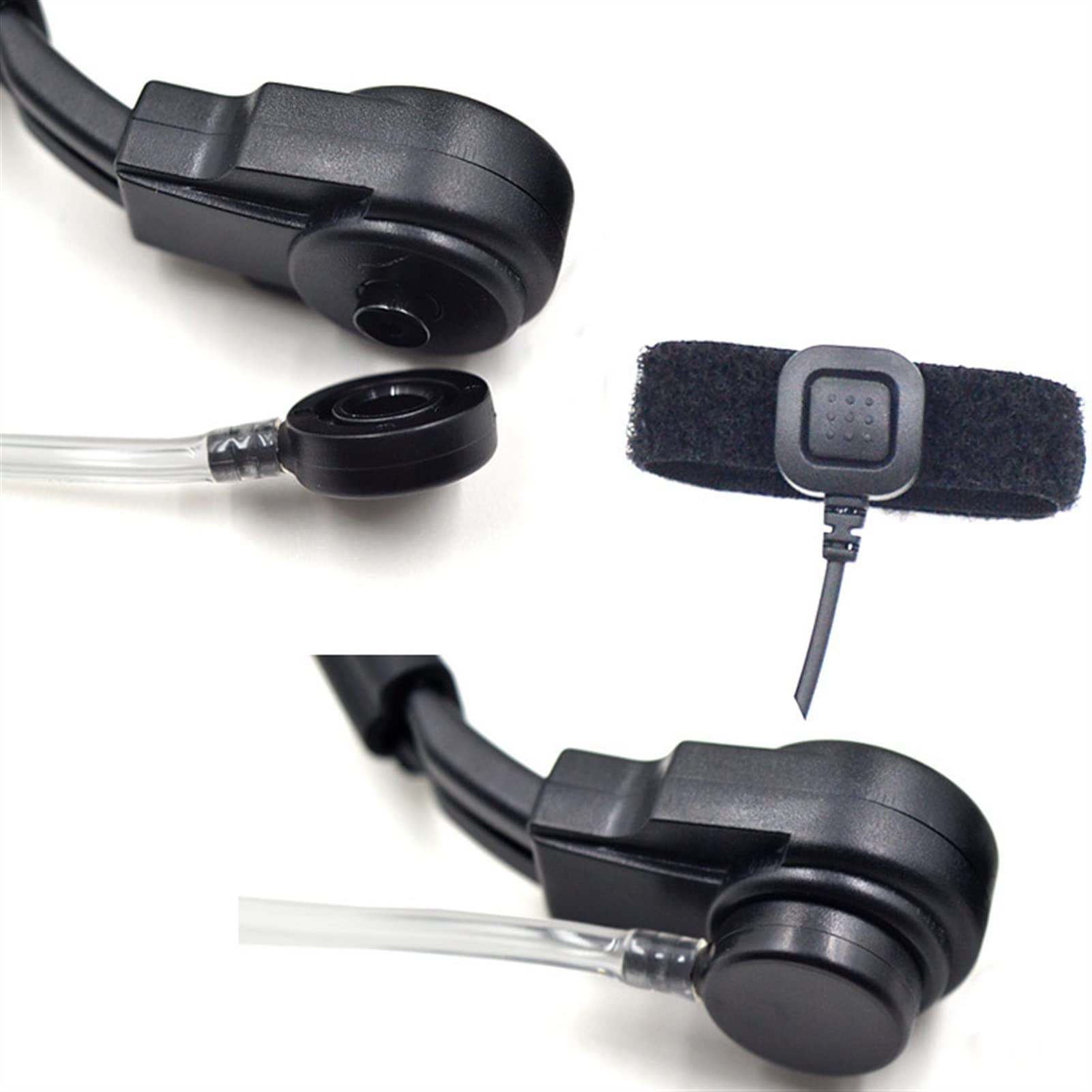 ARSMI Throat Microphone Headset with Air Tube Earpiece - Compatible with Motorola Walkie Talkie Radios & Two-Way Radios | Perfect for Security Guards, Construction Workers & Outdoor Adventures