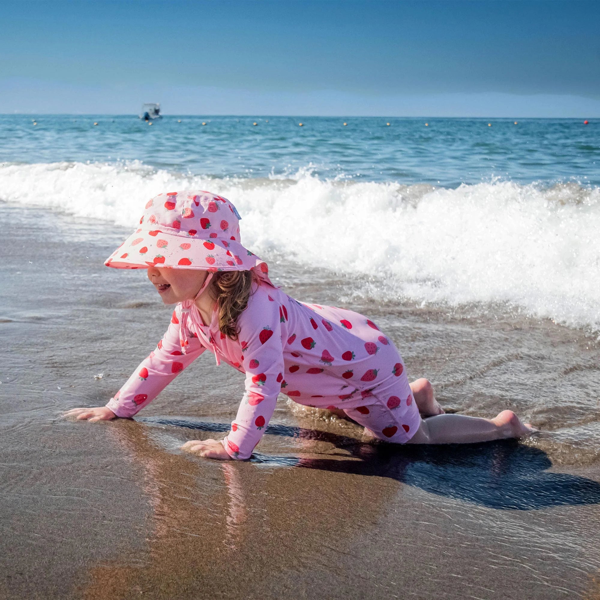 Jan & Jul Pink Strawberry One Piece UV Sun Suit for Baby Girls - UPF 50+ Sun Protection Swimwear for Beach, Pool & Outdoor Play