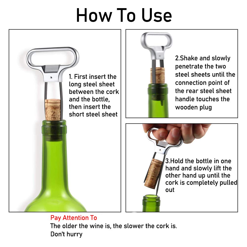 Premium Stainless Steel Double Lever Wine Corkscrew - Professional Bottle Opener for Wine, Champagne & Beer - Perfect for Home Bars, Restaurants & Gifting