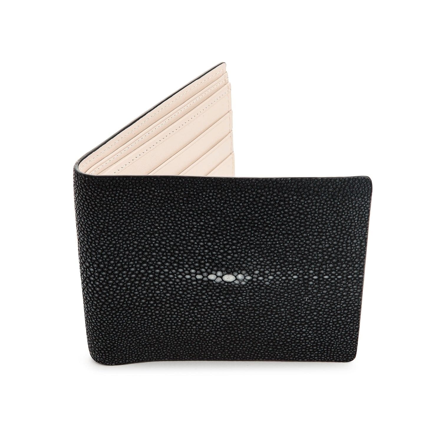 Premium Black Stingray Leather Wallet for Men - Slim RFID Blocking Bifold Wallet with Money Clip - Perfect for Everyday Carry, Travel & Business (Gift Box Included)