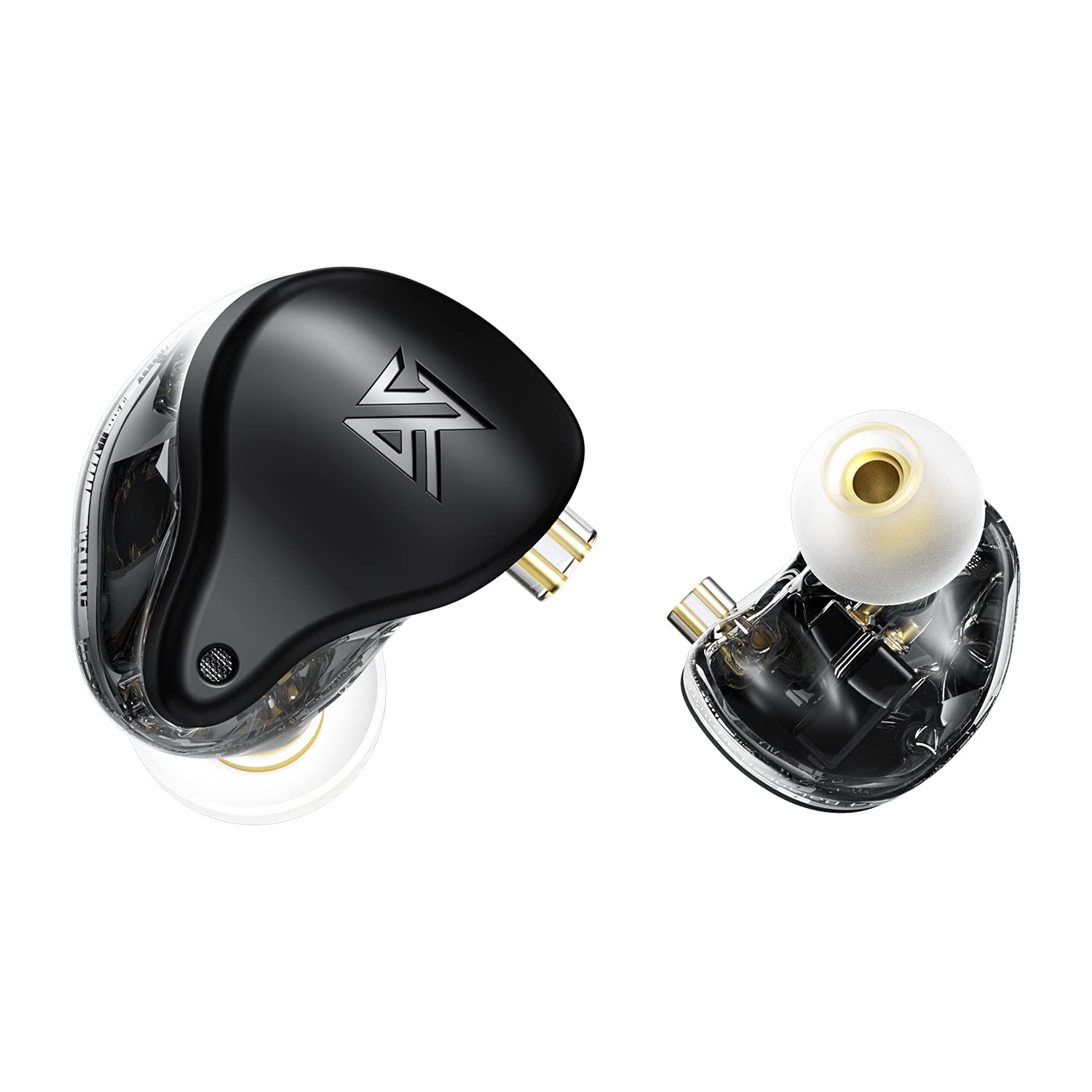 KZ AST Hi-Fi In-Ear Monitor Headphones with Detachable Cable - Noise Canceling Wired Earphones for Sports, Musicians & Audiophiles (Black with Mic) - Perfect for Studio Recording, Live Performances & Daily Commuting