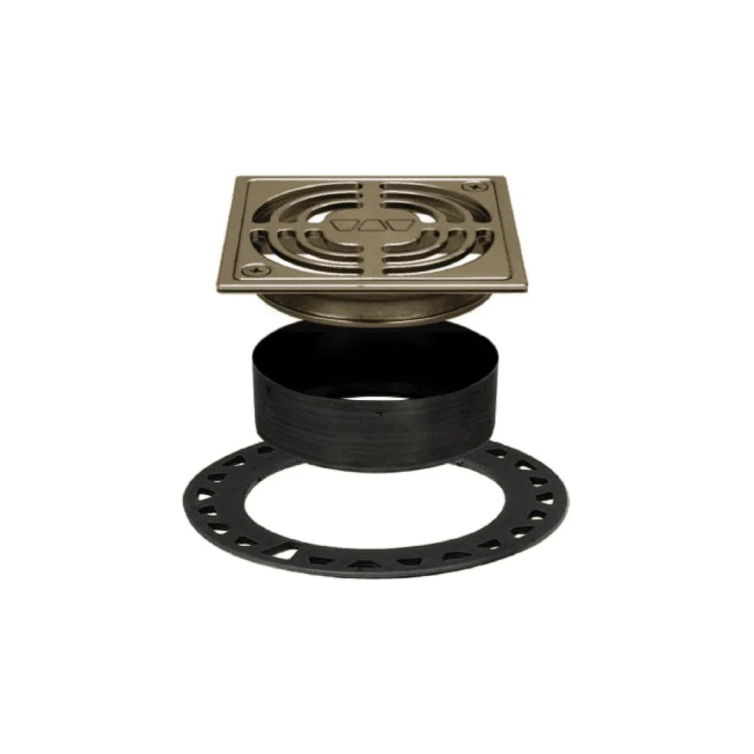 KERDI DRAIN 4-Point Shower Drain with Integrated Bonding Flange - Anodized Aluminum Contour for Waterproof Tile Showers and Bathroom Installations