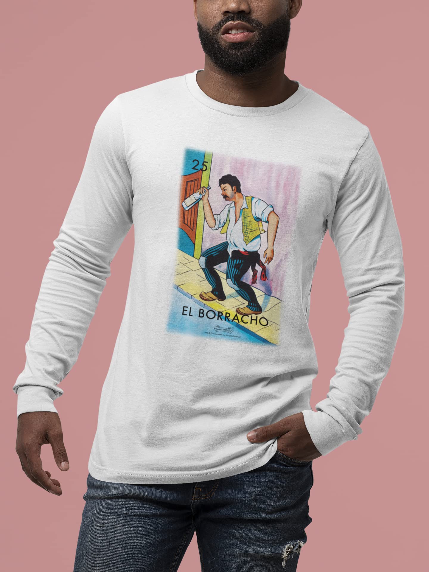 Pop Threads El Borracho Drunk Loteria Card Mexican Graphic T-Shirt for Men - Funny Latino Hispanic Tee - Perfect for Cinco de Mayo, Fiesta Parties & Casual Wear