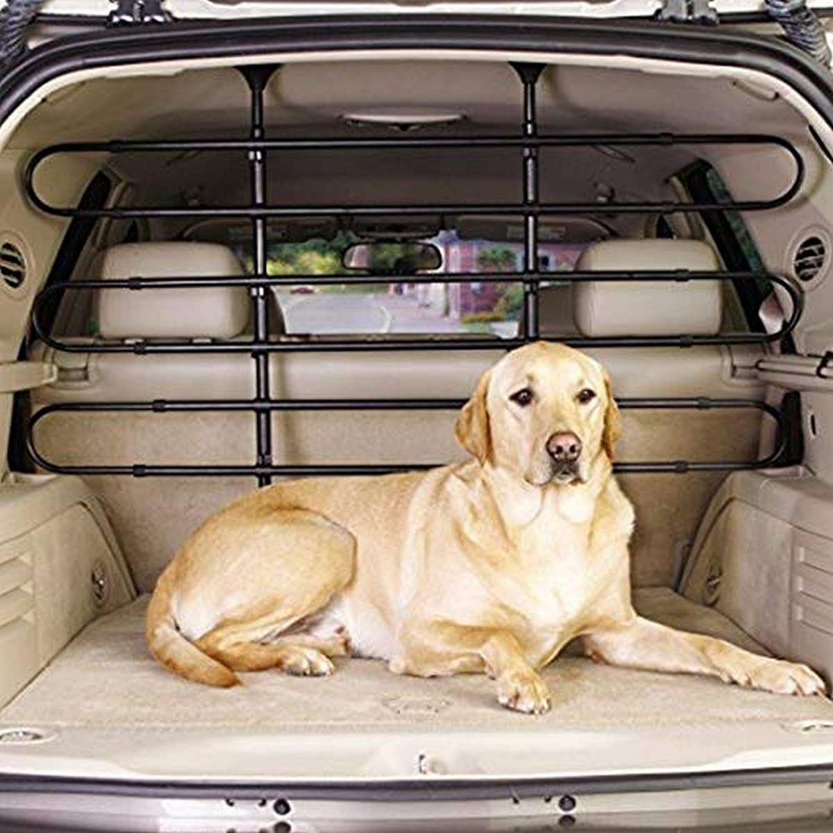 Guardian Gear Heavy-Duty Adjustable Vehicle Pet Barrier - Strong Steel Frame with Rubber Padding for Secure Pressure Mounting | Perfect for SUVs, Trucks & Traveling with Pets