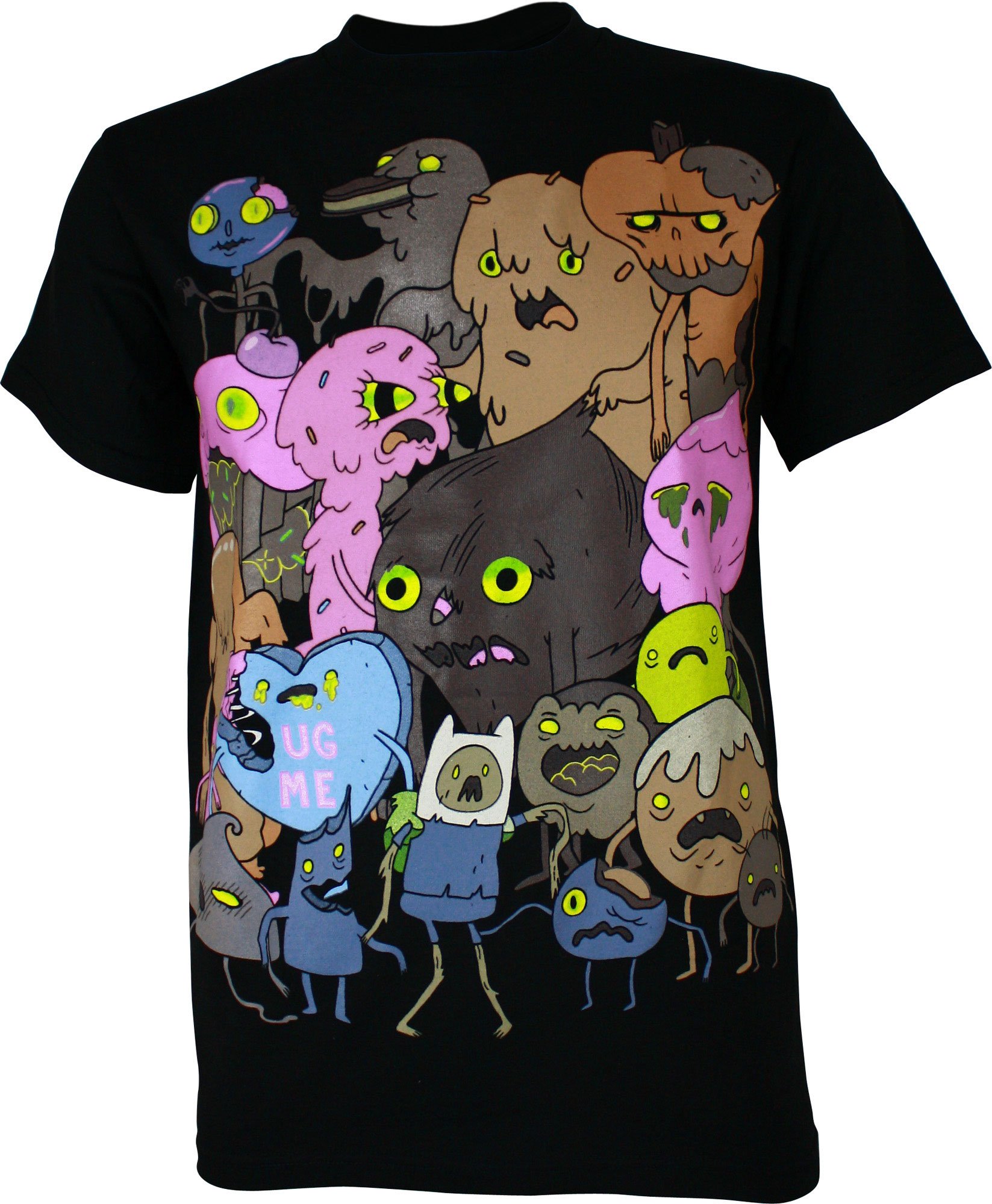 Adventure Time Zombie Group Graphic Men's T-Shirt - Black Cotton Tee for Casual Wear & Fan Merch - Medium Size | Perfect for Cosplay, Comic Con & Everyday Outfits