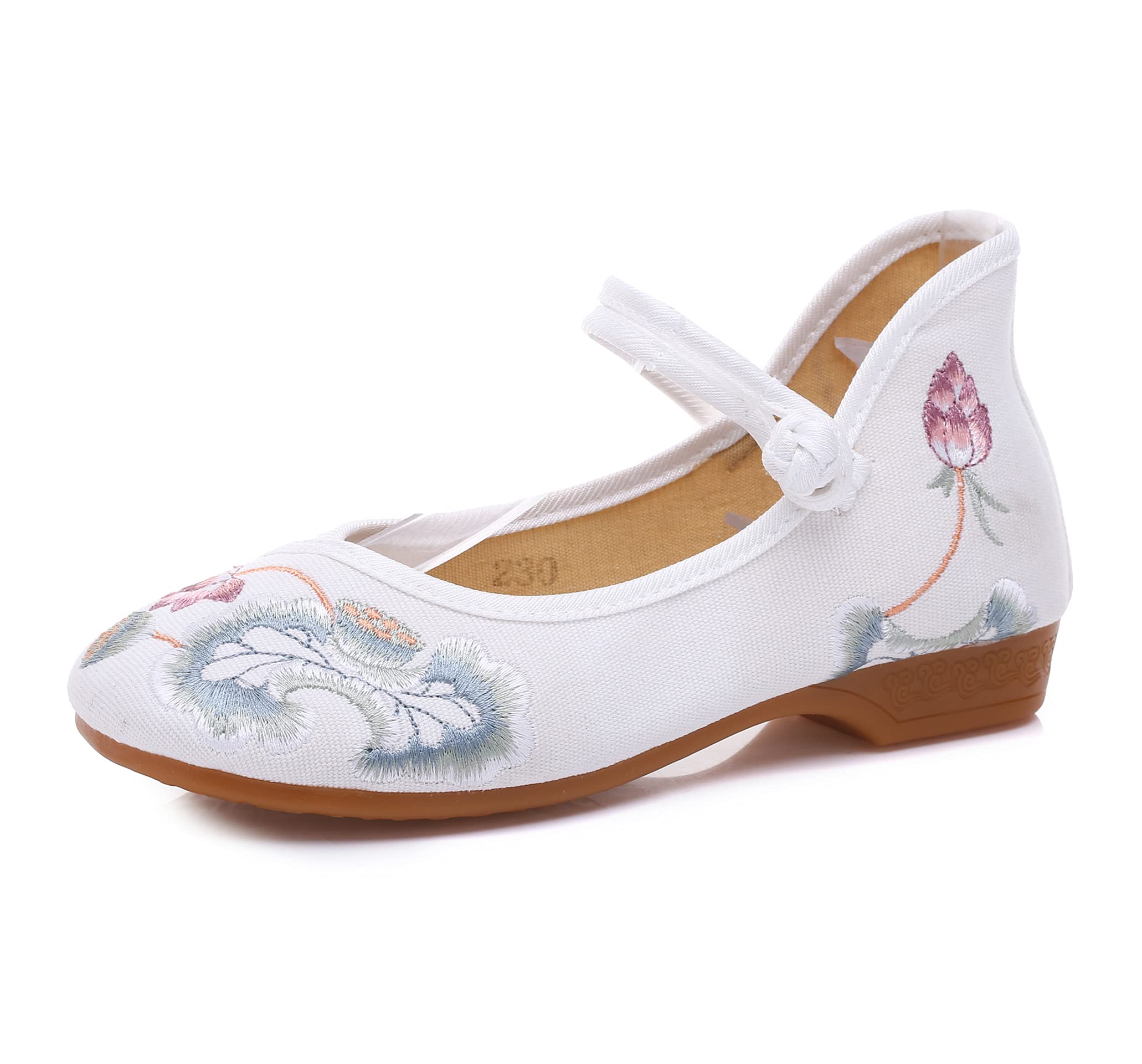 TN TANGNEST Women's Floral Embroidered Loafers - Comfortable Round Toe Ballet Flats for Casual Wear | Perfect for Office, Dating & Daily Walking