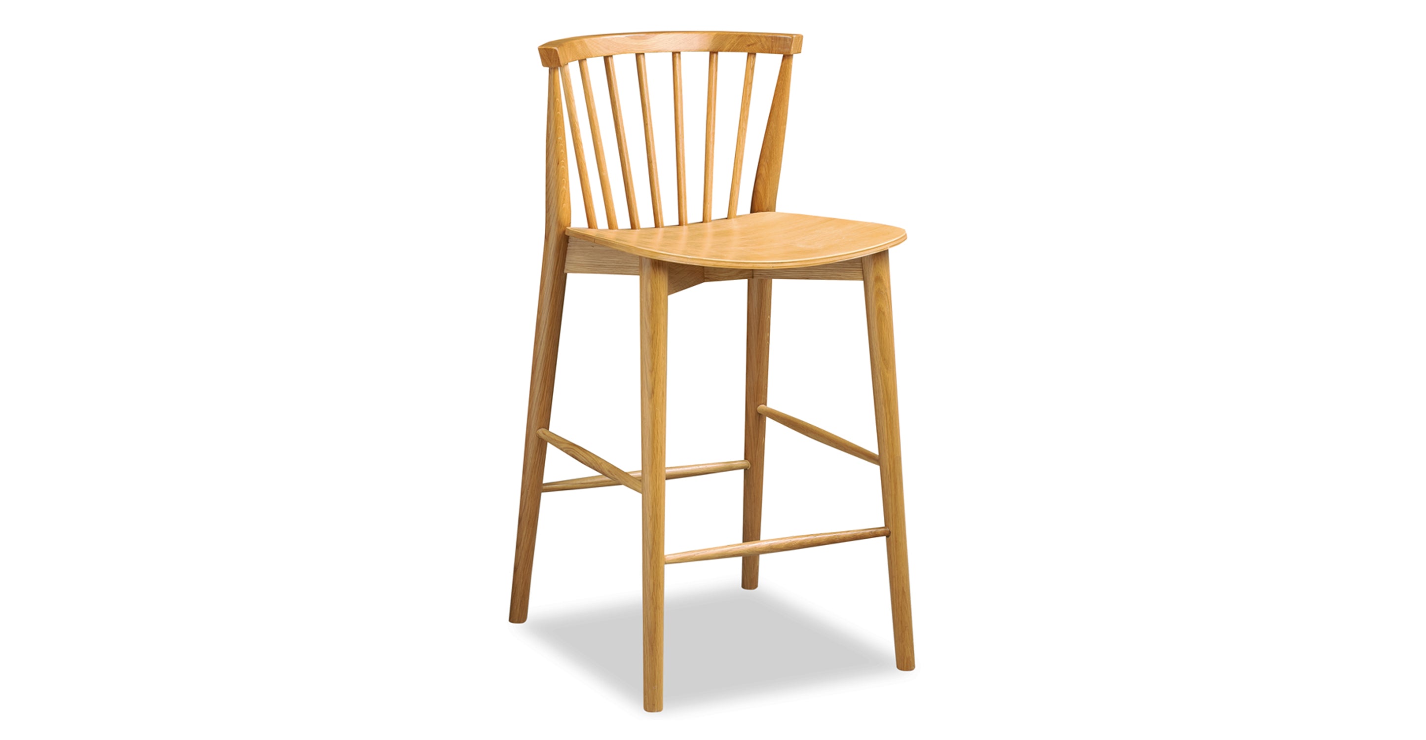 Ligna Wooden Counter Stool - 24 Inch Bar Height Stool with Backrest, Modern Kitchen Island Stool for Dining & Breakfast Nook - Perfect for Home, Cafe, and Restaurant Use