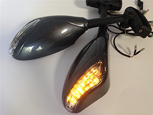 Yellow LED Turn Signal Mirrors for Triumph Daytona 675R/600/650 & Trophy - Enhanced Visibility & Safety - Perfect for Night Riding & Urban Commuting